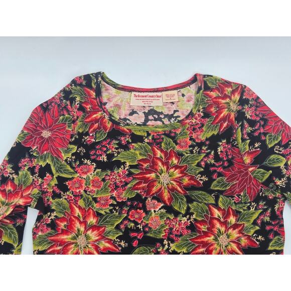 The Vermont Country Store Red Floral Top Size Small VTG - Picture 6 of 16